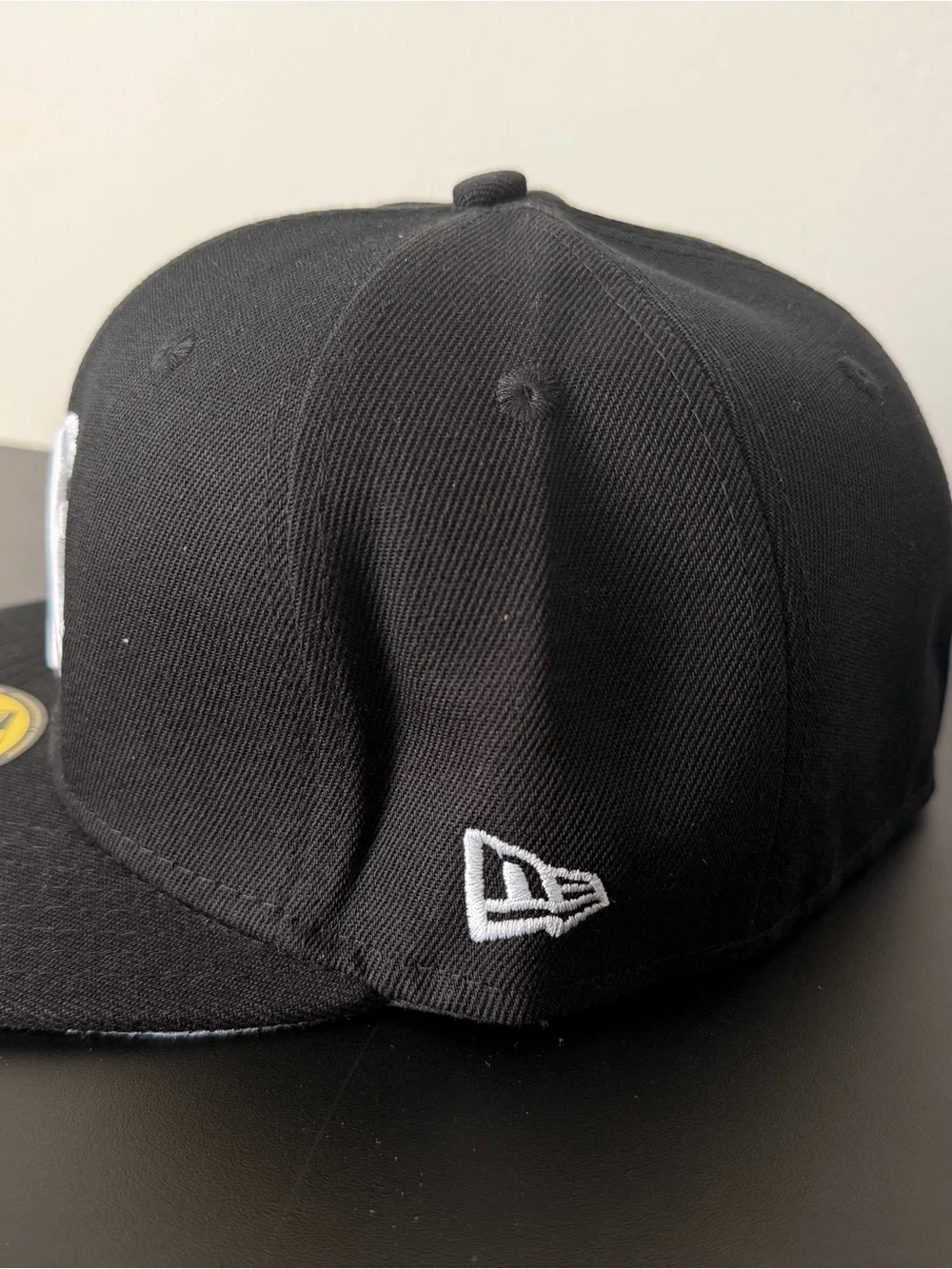 New Era Black Fitted Cap with White NY Embroidery